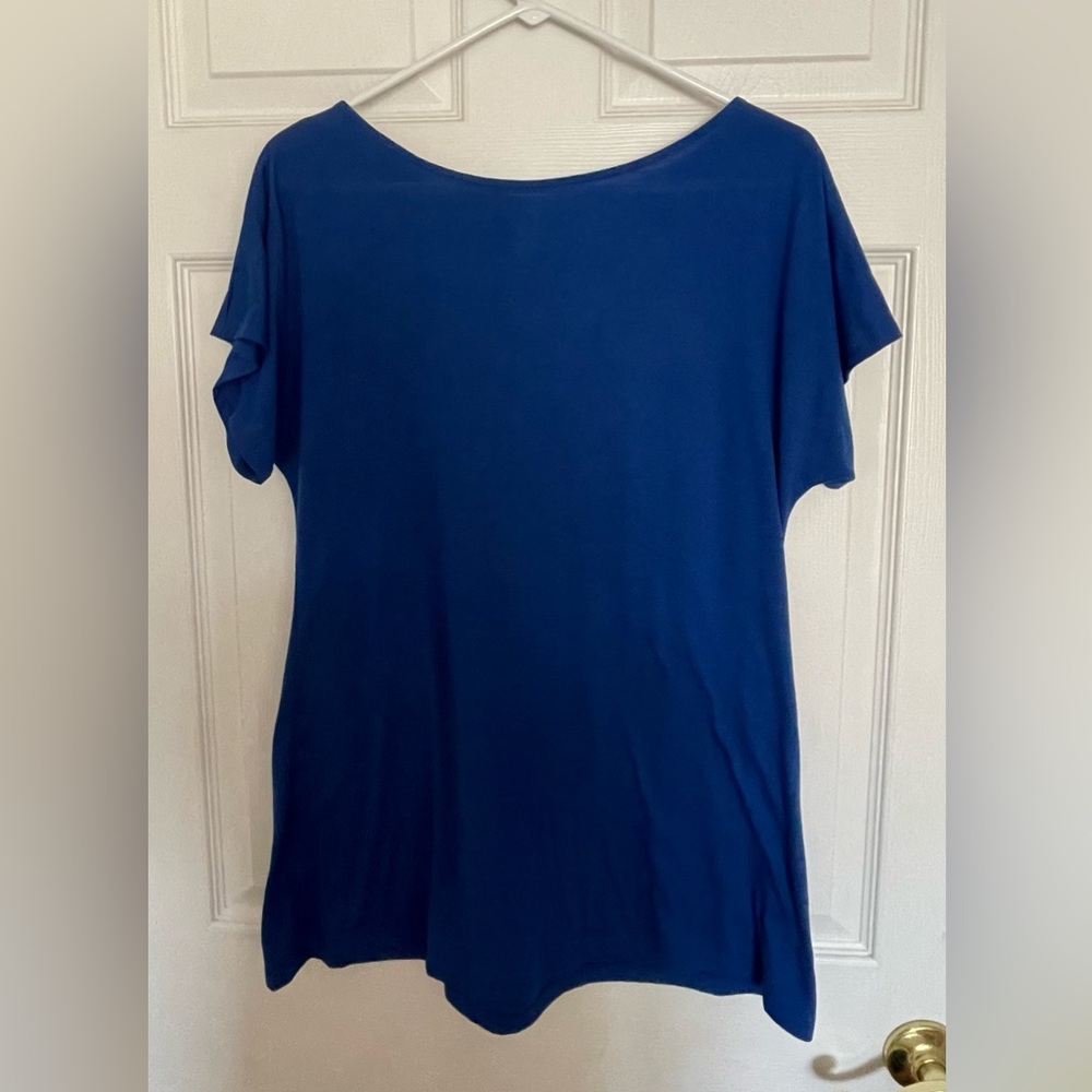 Blue oversize short-sleeve shirt, never worn
